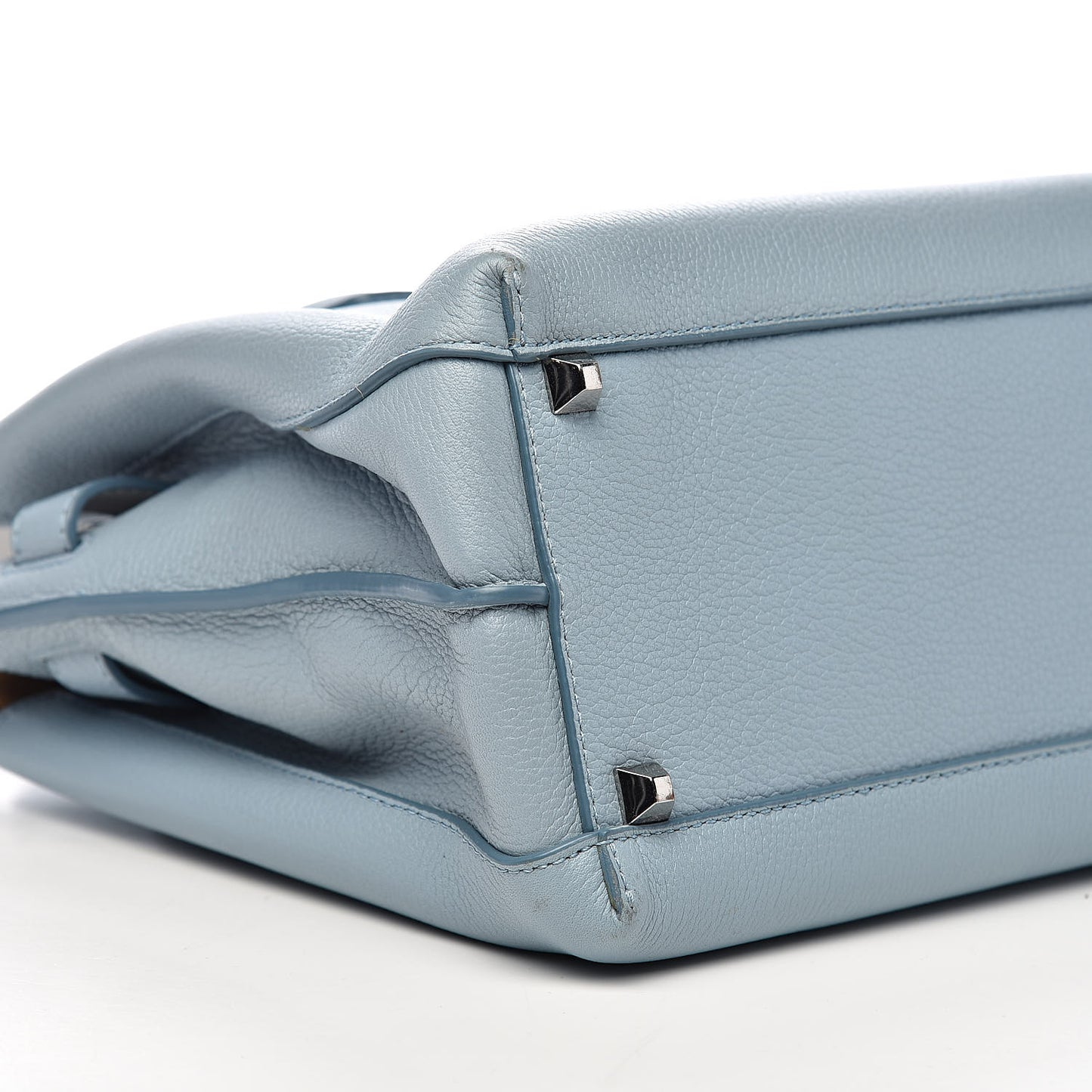 Grained Calfskin Medium Milla Tote Sky Blue