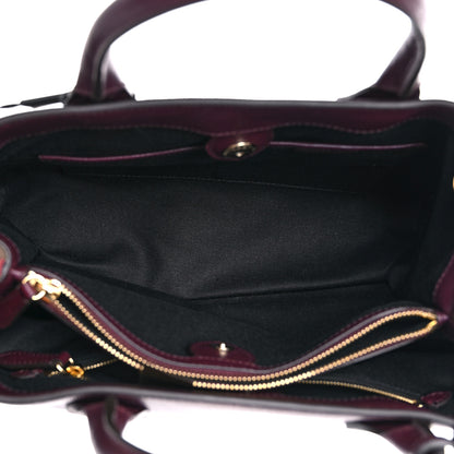 Burberry Grainy Calfskin House Check Medium Banner Tote Mahogany Red 5 of 10