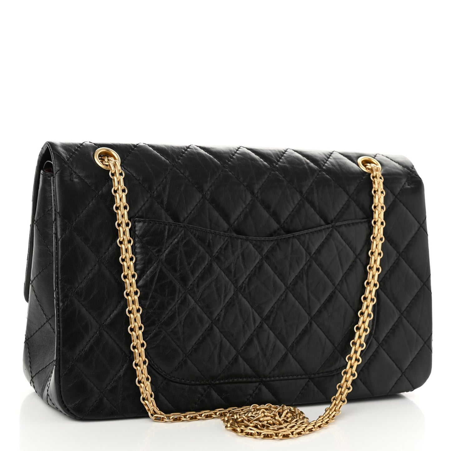 Aged Calfskin Quilted 2.55 Reissue 227 Flap Black
