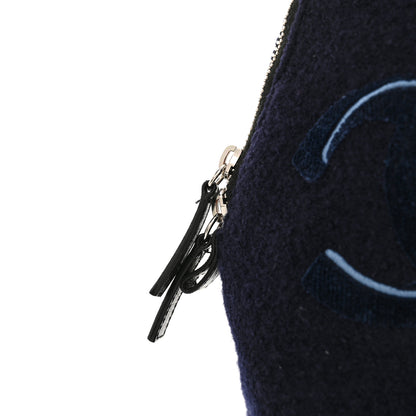Chanel Wool Calfskin Embroidered Paris Hamburg Large Shopping Bag Blue 12 of 14
