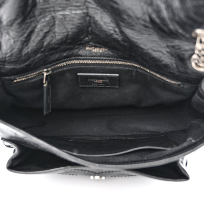 Saint Laurent Crinkled Calfskin Matelasse Monogram Medium Niki Chain Satchel Black 5 of 13