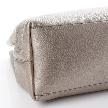 Gucci Metallic Pebbled Calfskin Medium Soho Chain Shoulder Bag Golden Beige 8 of 9