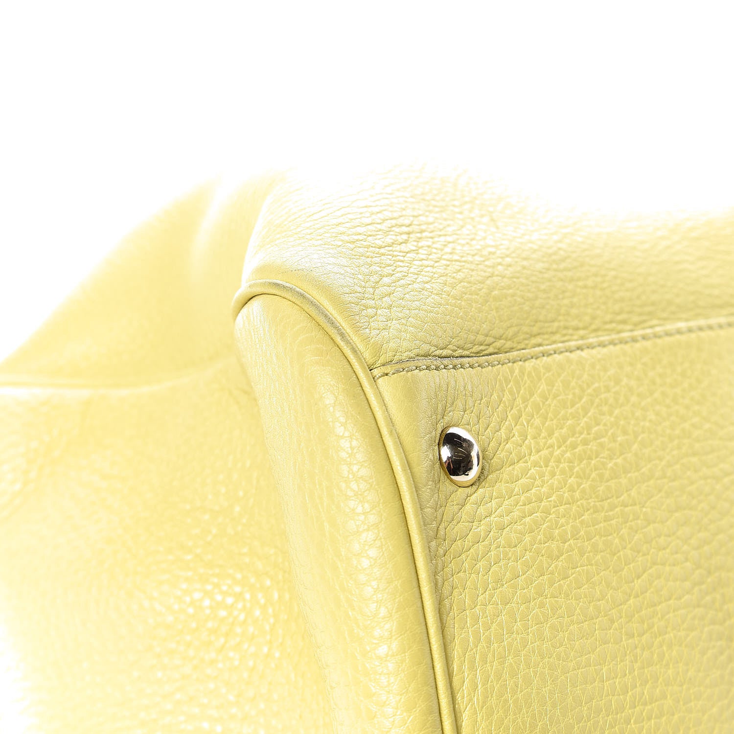 Gucci Pebbled Calfskin Large Bamboo Shopper Tote Citrus 7 of 19