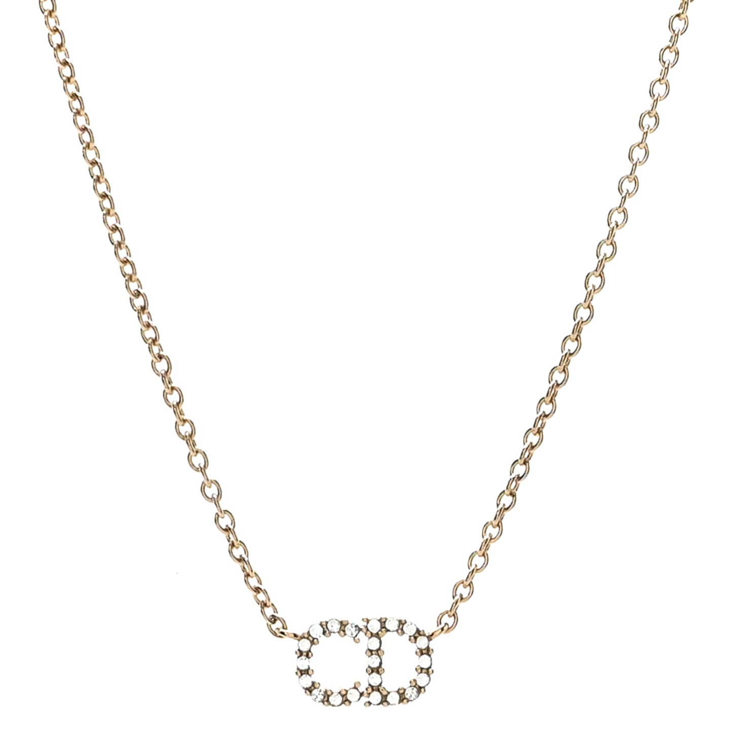 Metal Crystal Clair D Lune Necklace Gold