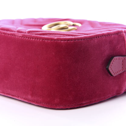 Gucci Velvet Matelasse Small GG Marmont Chain Shoulder Bag Light Raspberry Rose 6 of 9