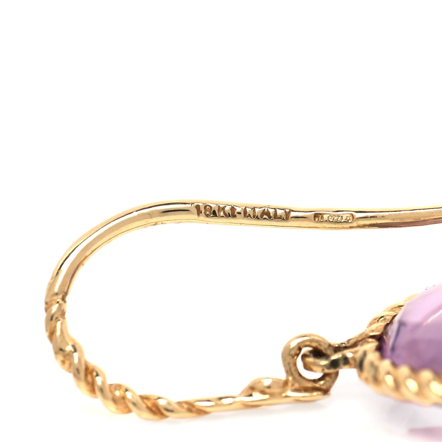 18K Yellow Gold Amethyst Ipanema Round Drop Earrings