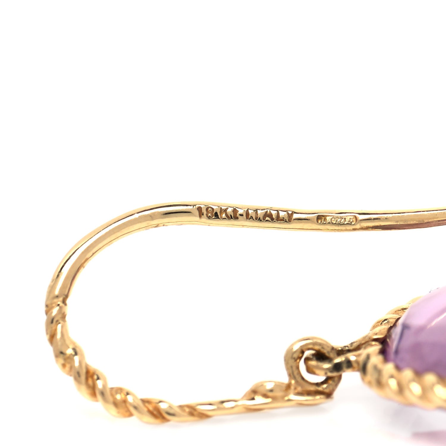 Roberto Coin 18K Yellow Gold Amethyst Ipanema Round Drop Earrings 4 of 5