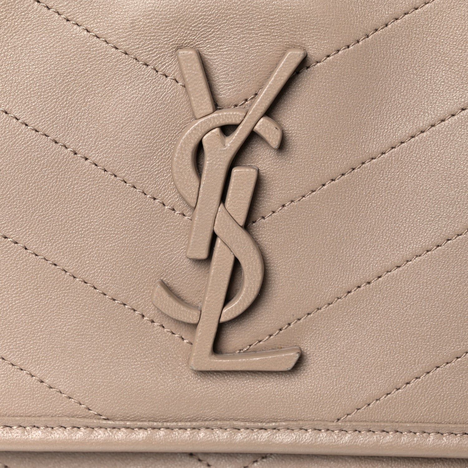 Saint Laurent Lambskin Matelasse Monogram Medium Niki Chain Satchel Dark Beige 12 of 12