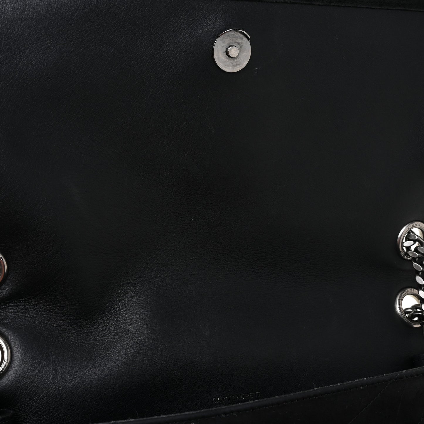 Suede Monogram Medium Niki Chain Satchel Black