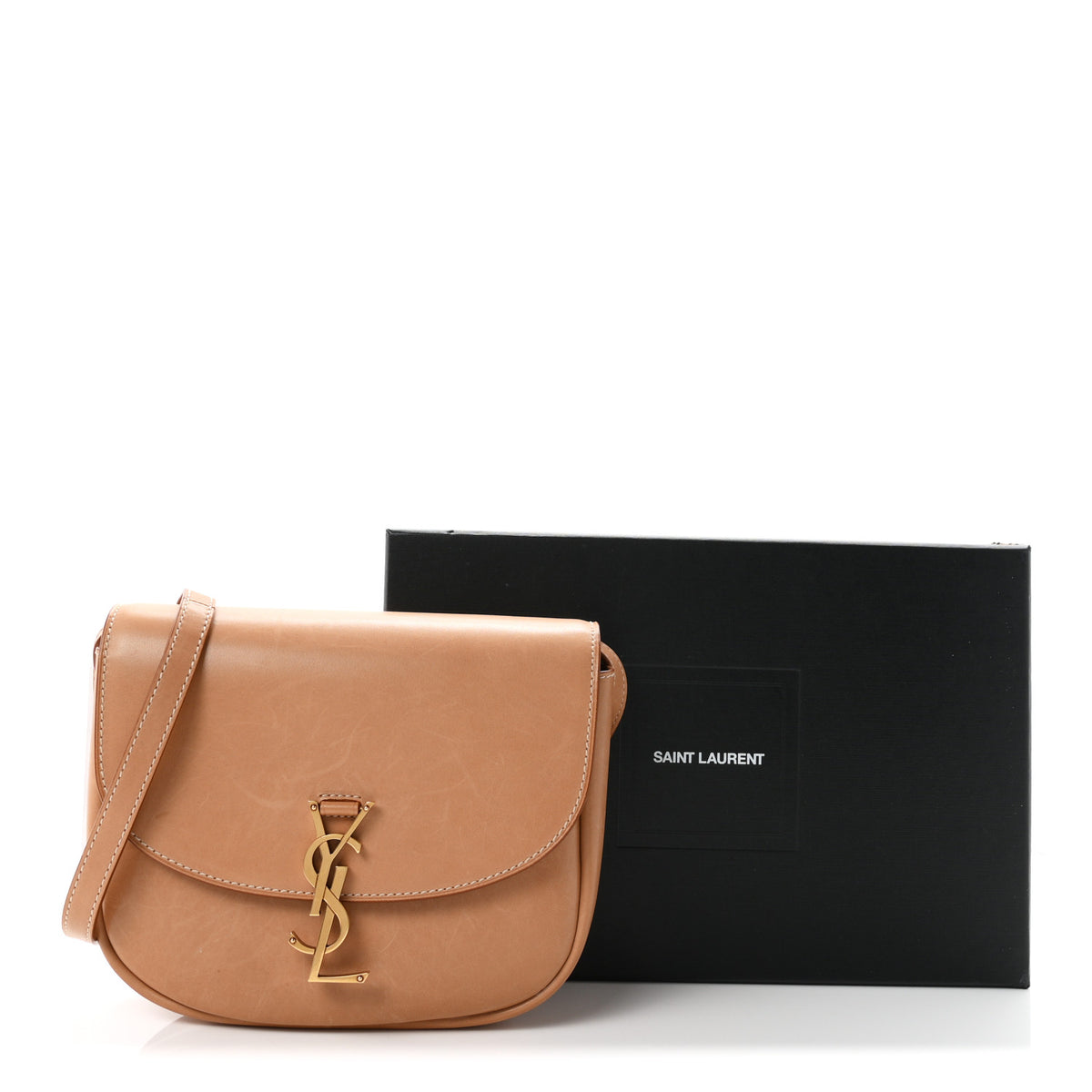 Smooth Vintage Calfskin Monogram Medium Kaia Satchel Gold