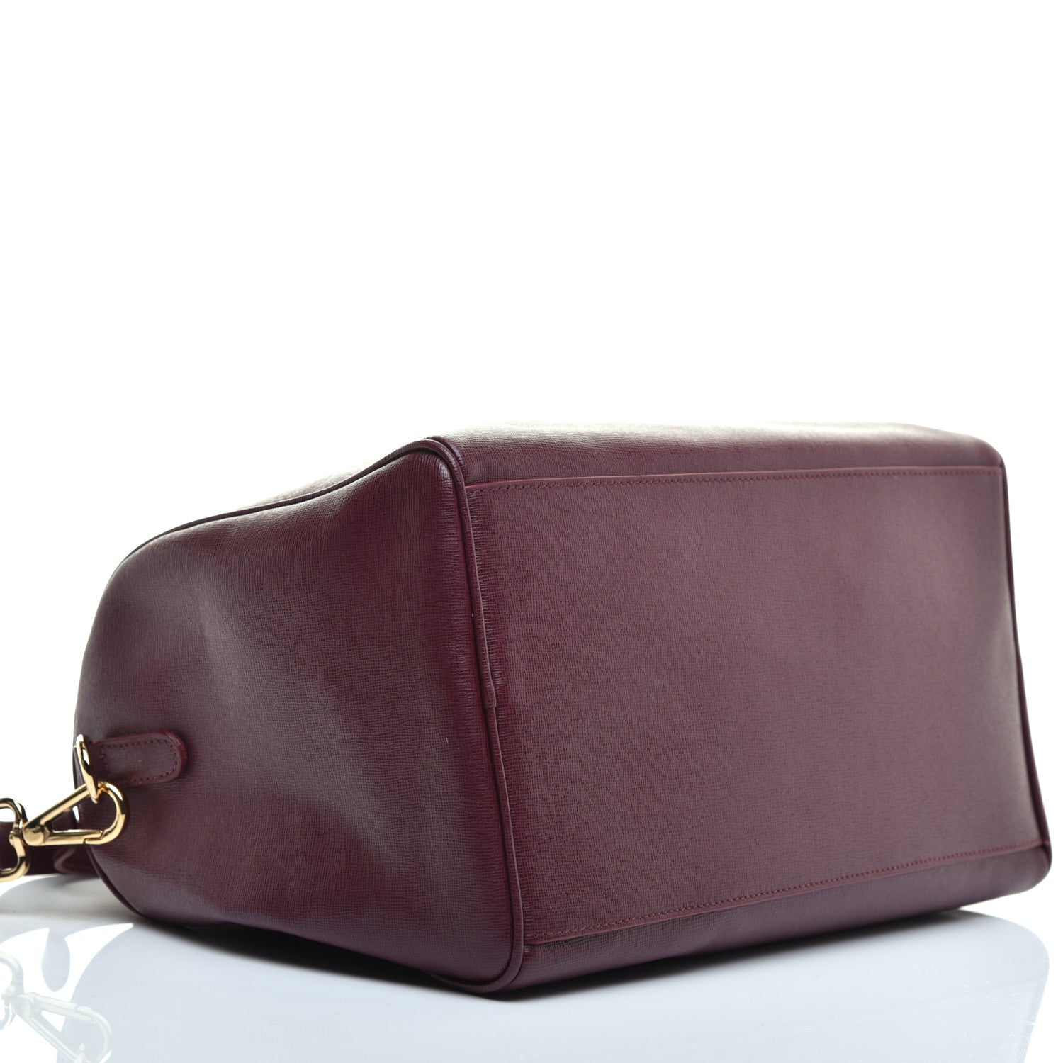 Versace Saffiano Calfskin Palazzo Bowler Burgundy 7 of 10