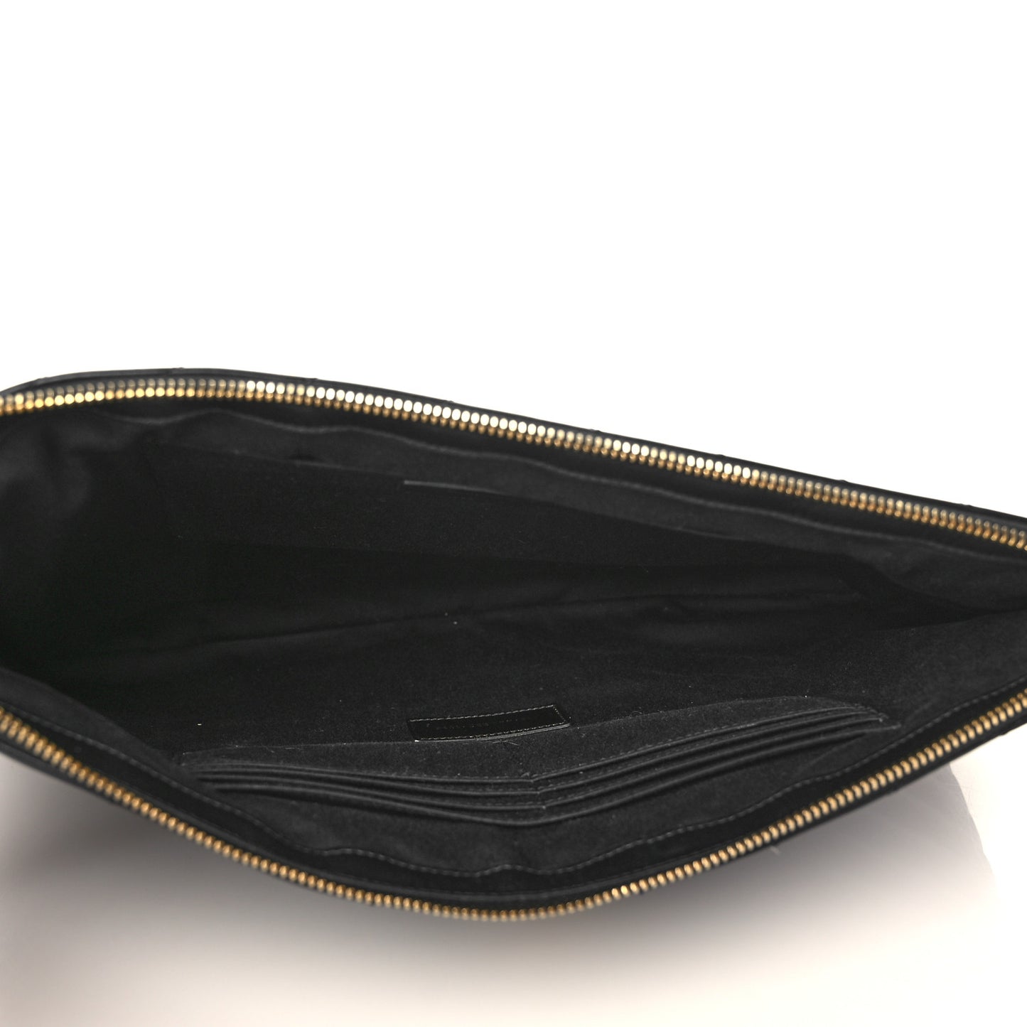 Calfskin Matelasse Chevron Monogram Document Holder Black