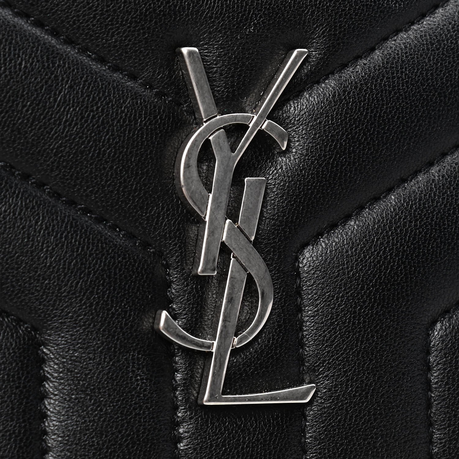 Saint Laurent Lambskin Y Quilted Monogram Loulou Cosmetic Case Black 5 of 6