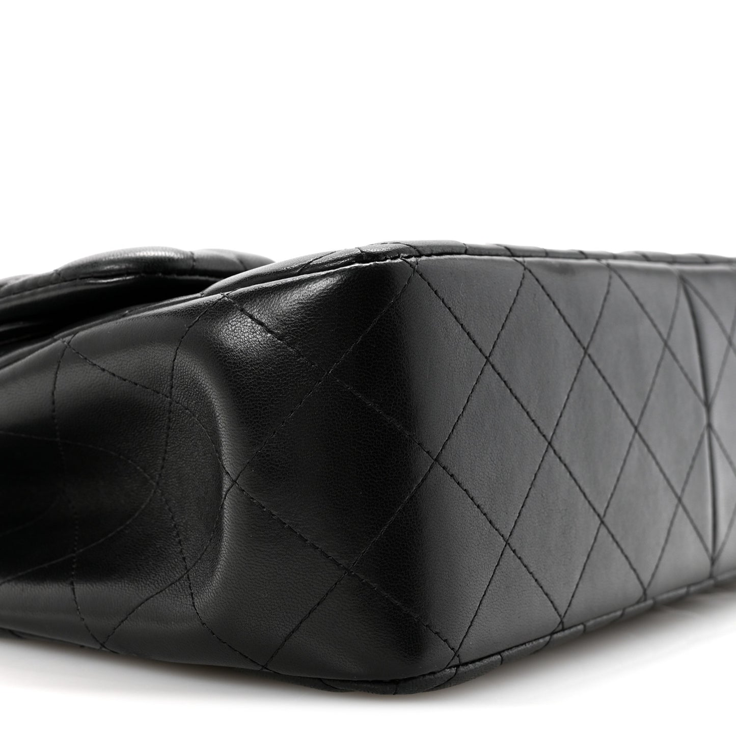 Lambskin Quilted Jumbo Double Flap Black