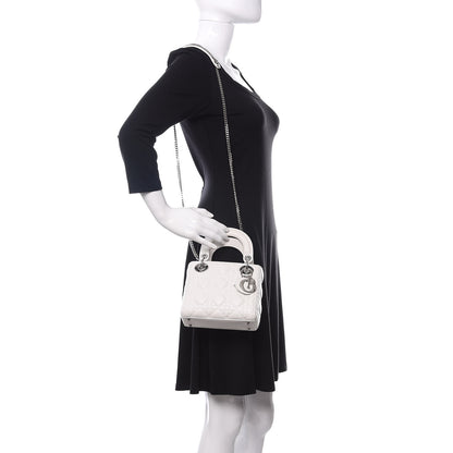 Christian Dior Lambskin Cannage Mini Lady Dior White 2 of 13