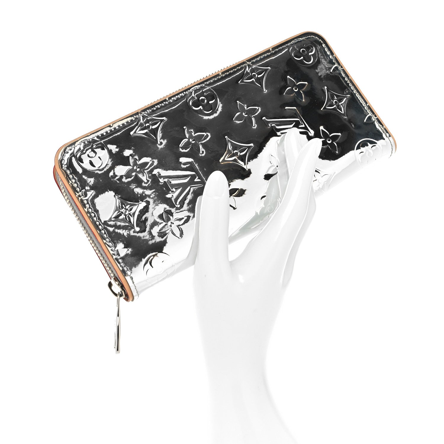 Louis Vuitton Monogram Mirror Zippy Wallet Silver 2 of 9