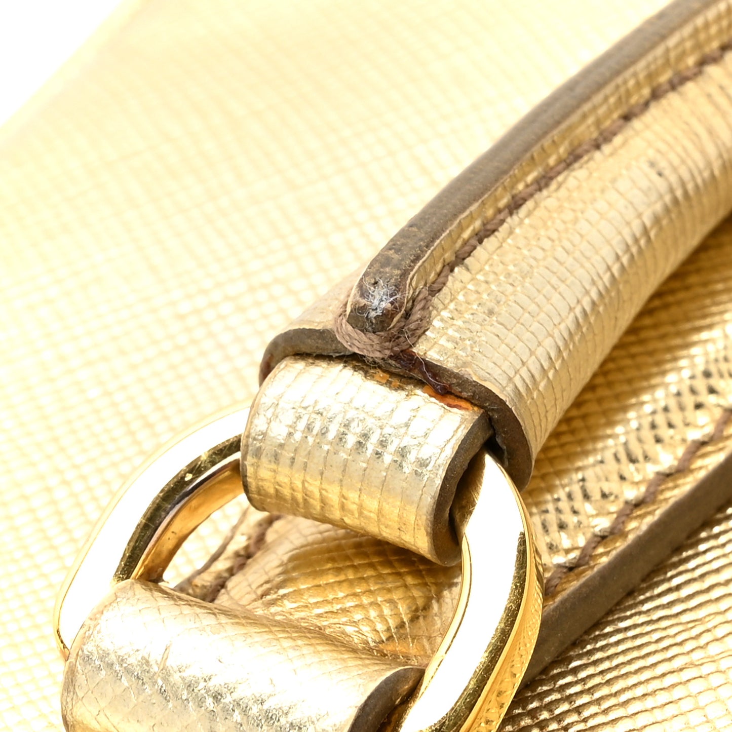 Saffiano Lux Mini Top Handle Crossbody Bag Platino