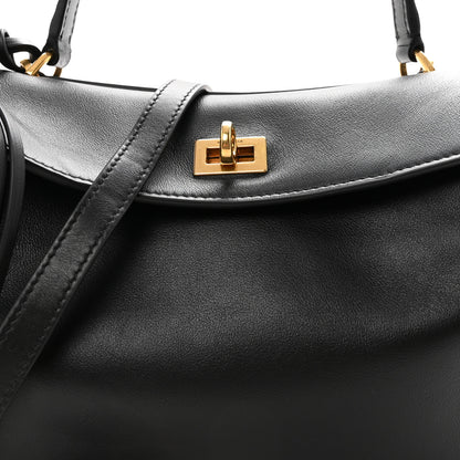Balenciaga Natural Smooth Calfskin Small Rodeo Top Handle Handbag Black 7 of 9
