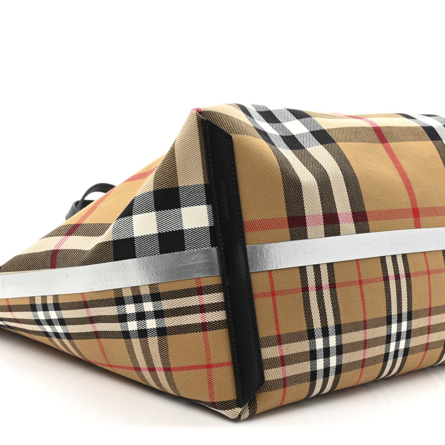 Burberry Vintage Check XL The Giant Reversible Tote Black Silver 10 of 13