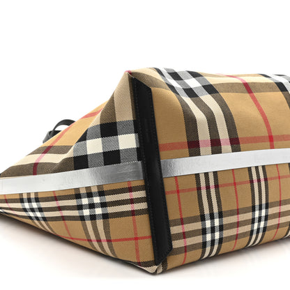 Burberry Vintage Check XL The Giant Reversible Tote Black Silver 10 of 13