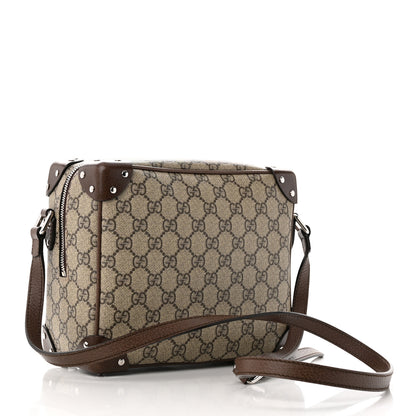 Gucci GG Supreme Monogram Textured Calfskin Square Messenger Bag Beige Ebony New Acero 3 of 11