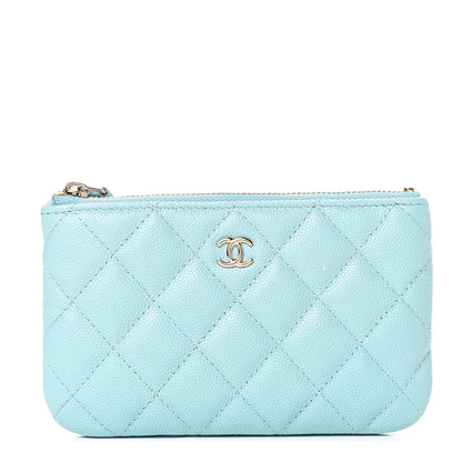 Chanel Caviar Quilted Small Cosmetic Case Light Blue 1 of 8