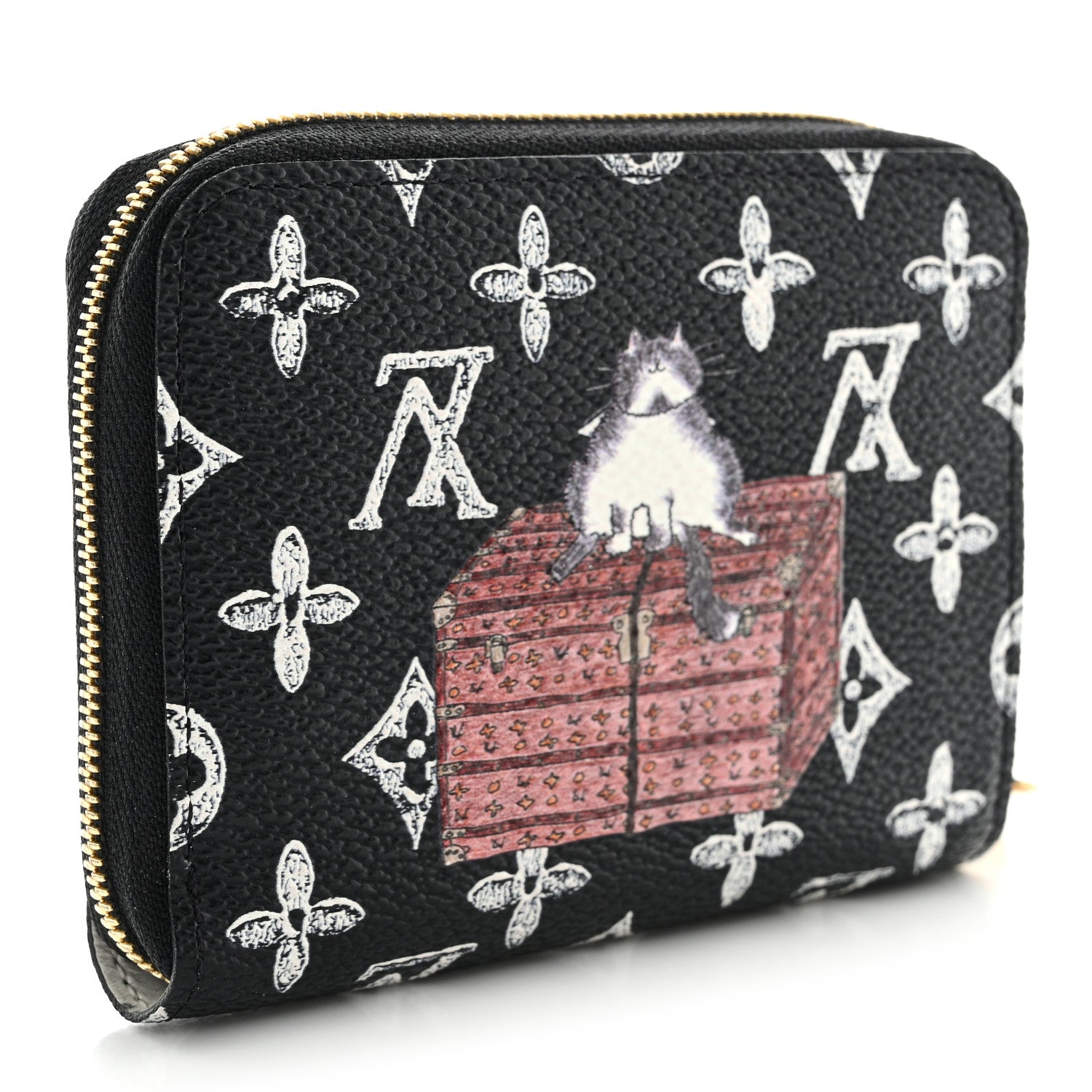 Louis Vuitton Catogram Zippy Coin Purse Black 3 of 8