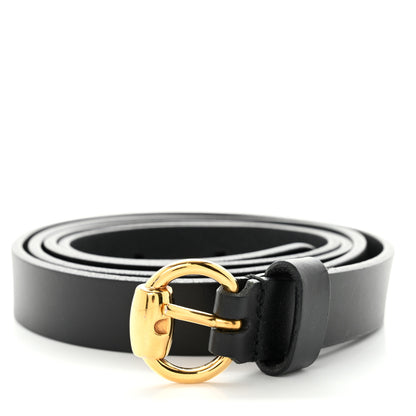 Gucci Calfskin Horsebit Buckle Belt 95 38 Black 1 of 7
