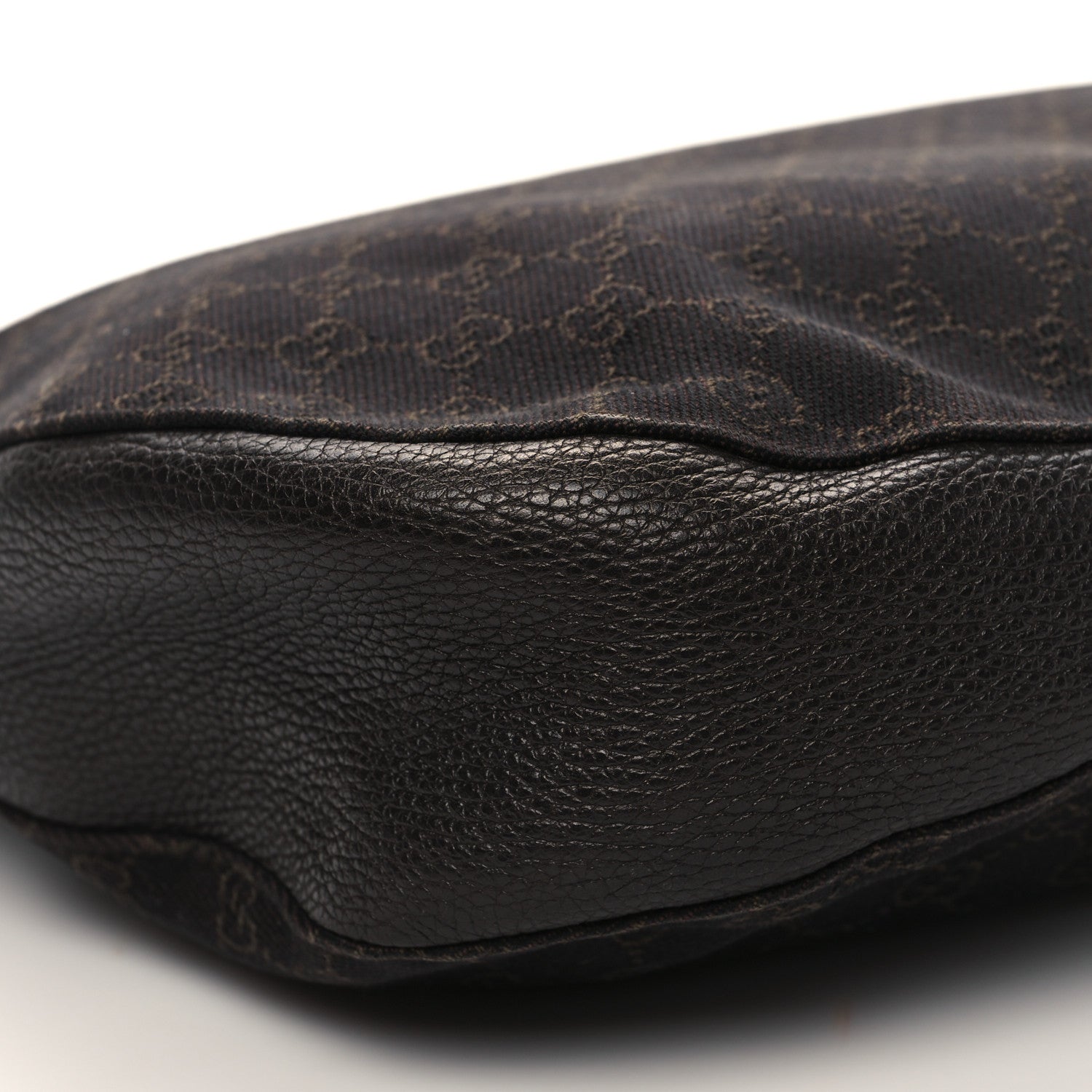 Gucci Monogram Calfskin Horsebit Classic Ring Hobo Dark Brown 9 of 11