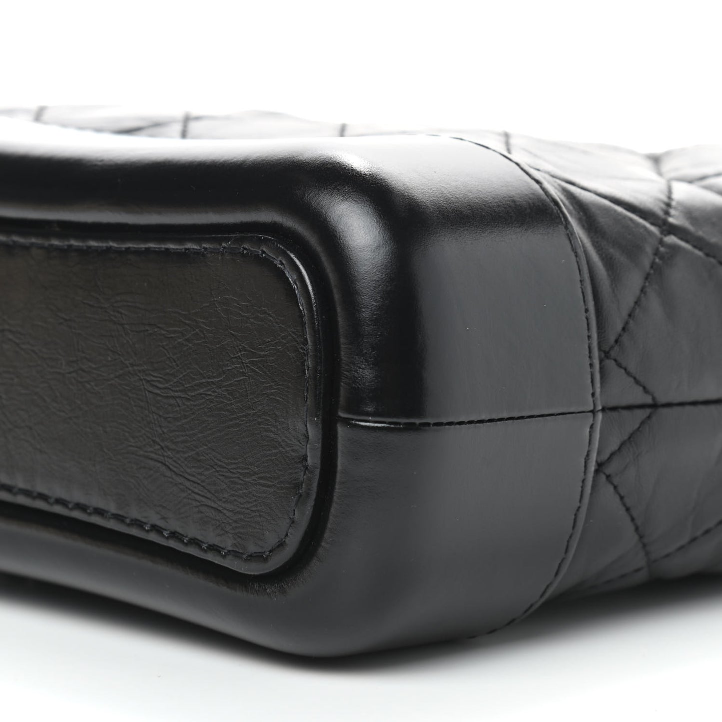 Aged Calfskin Quilted Small Gabrielle Hobo Black