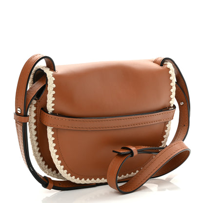 Loewe Calfskin Crochet Trim Small Gate Crossbody Bag Tan 3 of 9