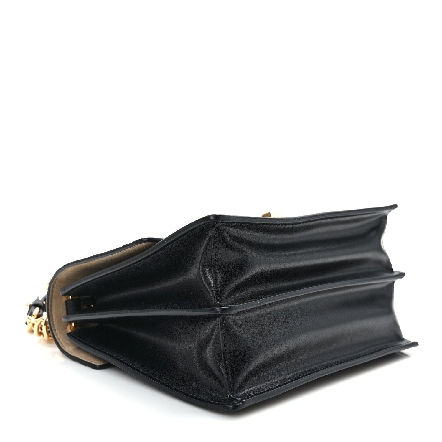 Fendi Vitello Liberty Bi-Color FF 1974 Embossed Small Kan I Shoulder Bag Black Maya 4 of 12