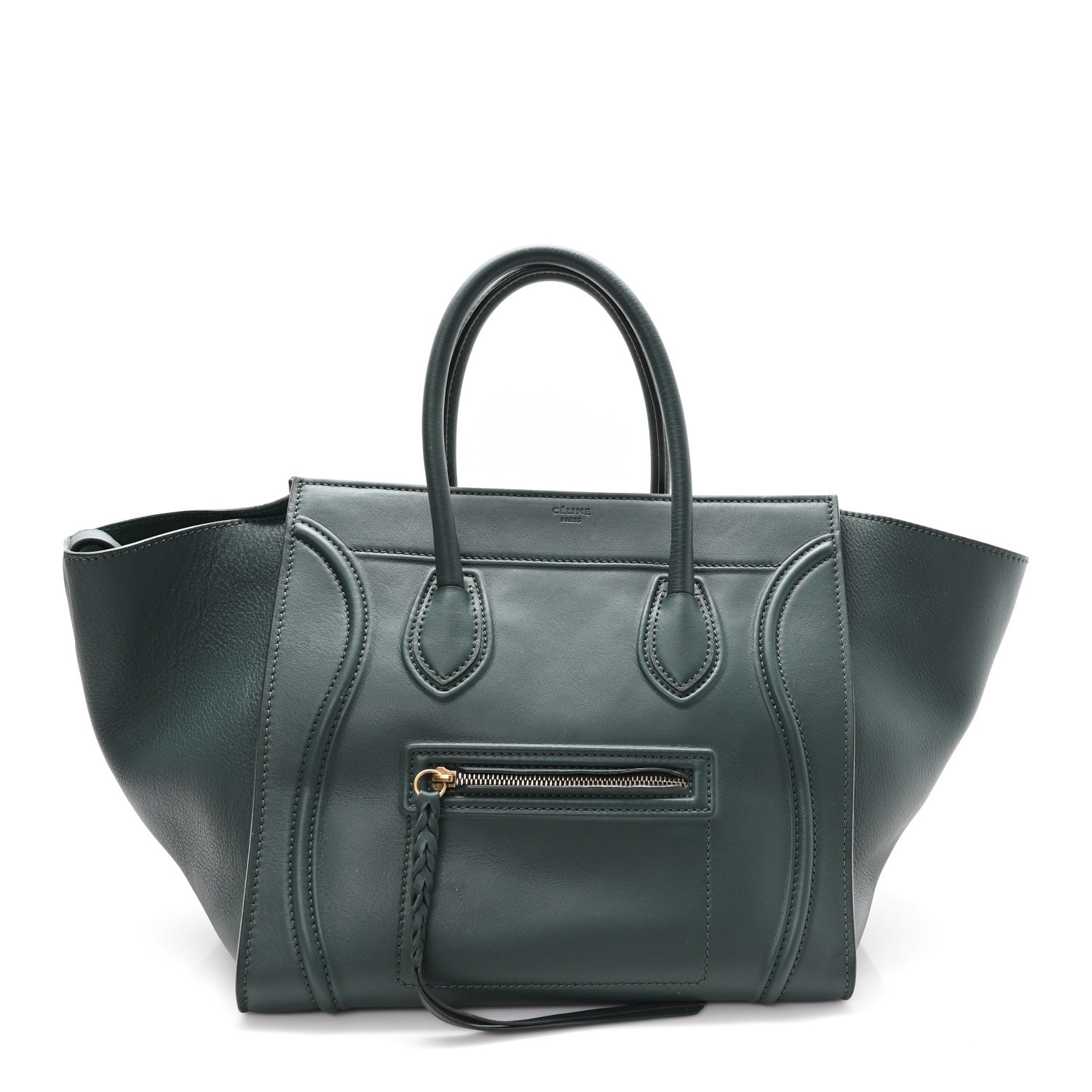 Celine Grained Calfskin Medium Phantom Luggage Emerald 1 of 9