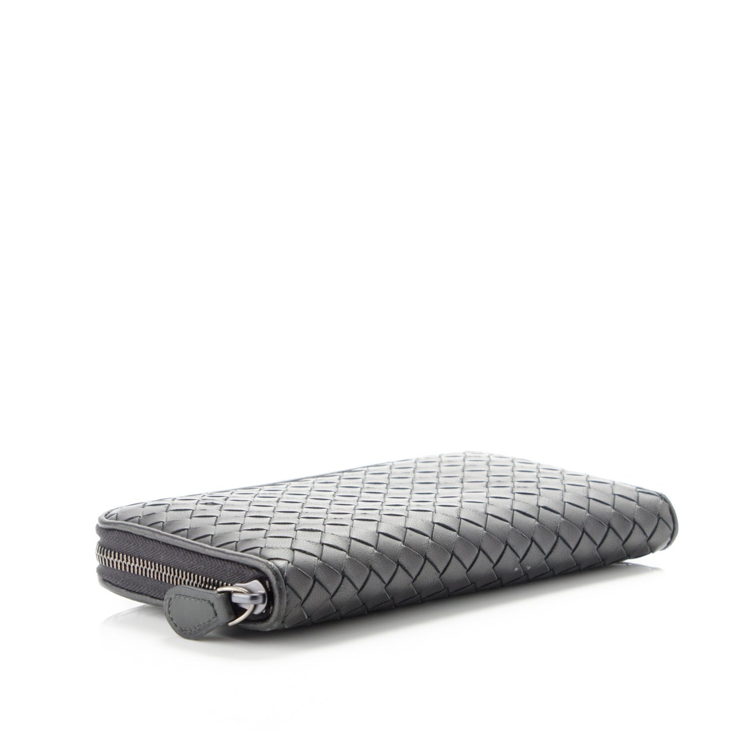 Nappa Intrecciato Zip Around Wallet Black