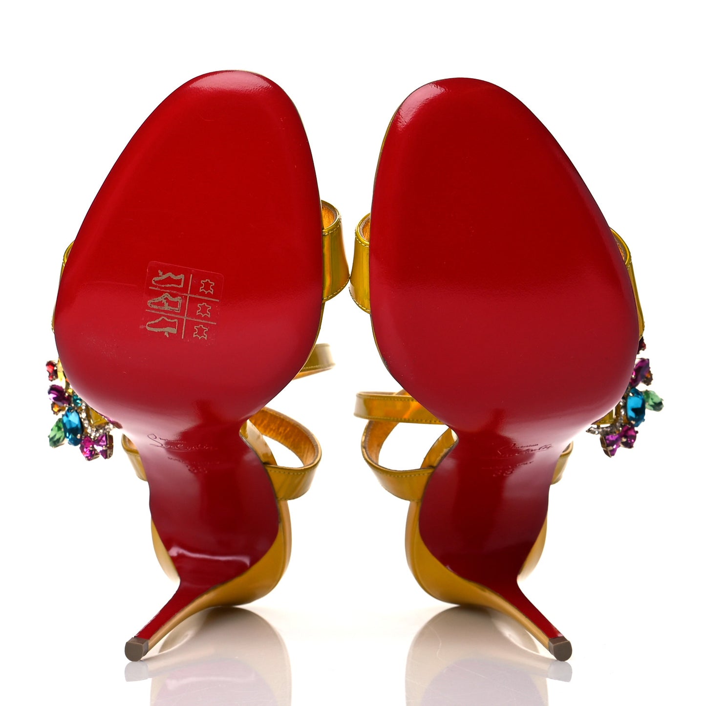 Metallic Patent Crystal Goldie Joli 100 Sandals 38 Gold