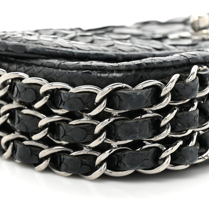 Chanel Snakeskin 3 Chain Flap Black 9 of 19