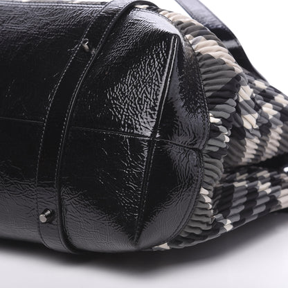 Burberry Nylon Beat Check Pleated East West Tote Black 9 of 9