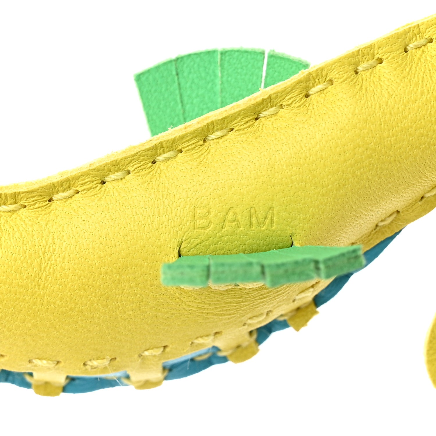 Hermes Milo Lambskin Hippo Bag Charm Lime Vert Comics Bleu Azteque 4 of 5