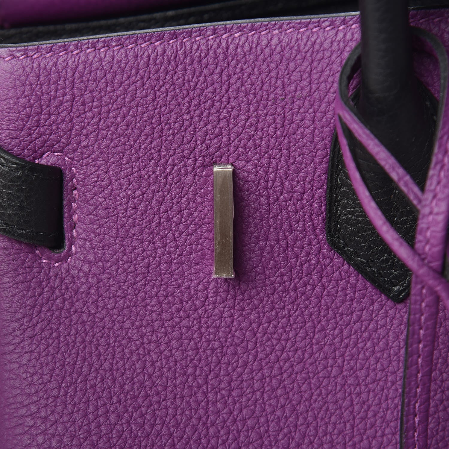 Hermes Togo Bi-Color Horseshoe Birkin 30 Anemone Black 28 of 34