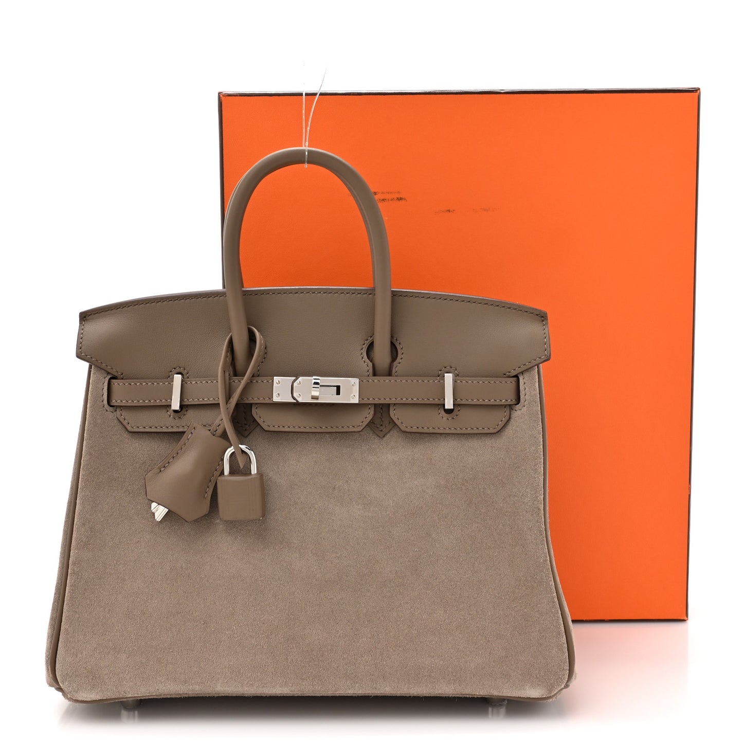 Veau Doblis Swift Grizzly Birkin 25 Gris Caillou Etoupe