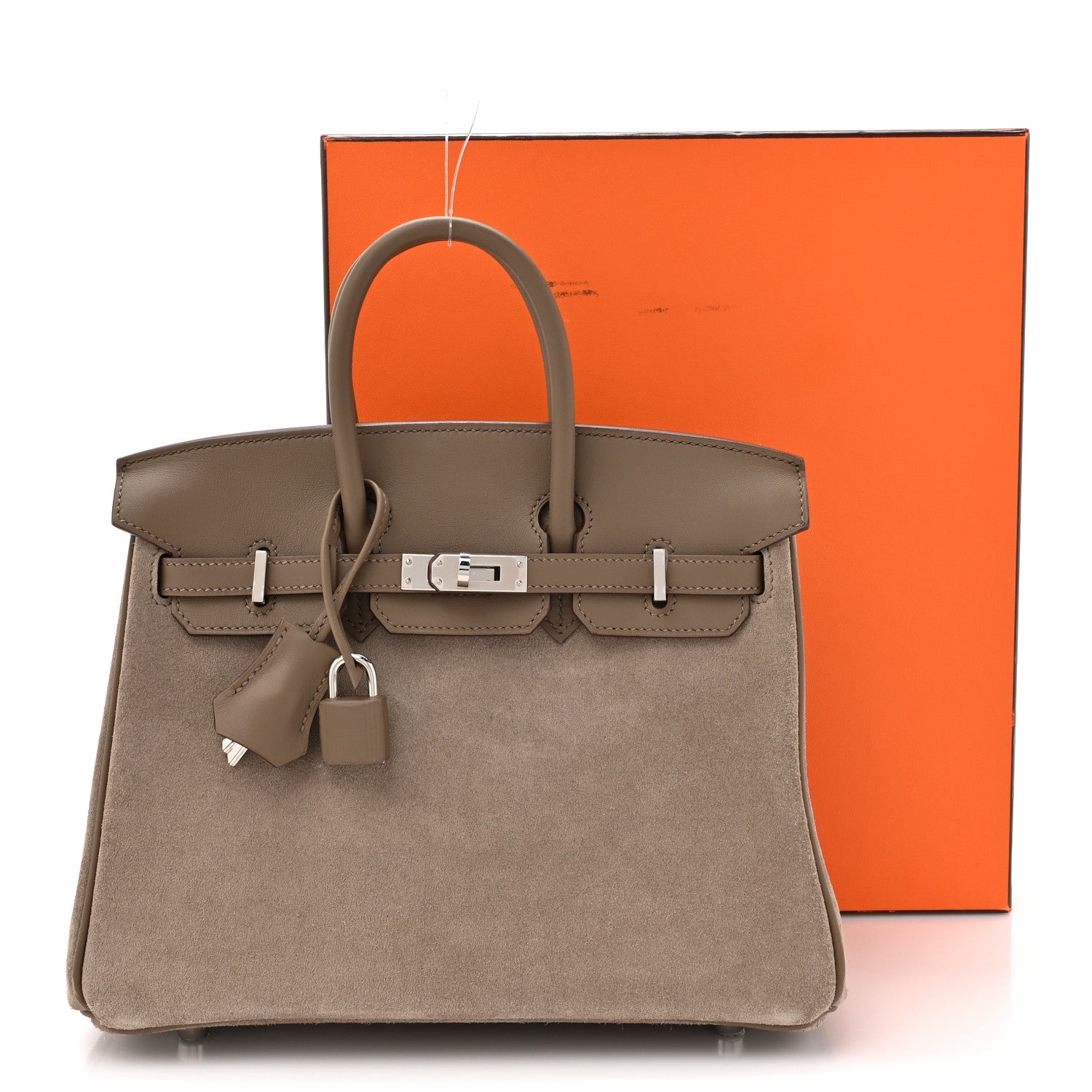 Hermes Veau Doblis Swift Grizzly Birkin 25 Gris Caillou Etoupe 16 of 16