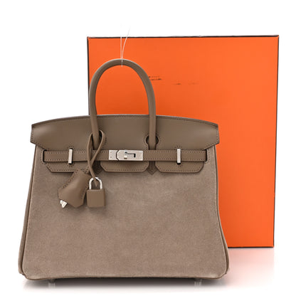 Hermes Veau Doblis Swift Grizzly Birkin 25 Gris Caillou Etoupe 16 of 16