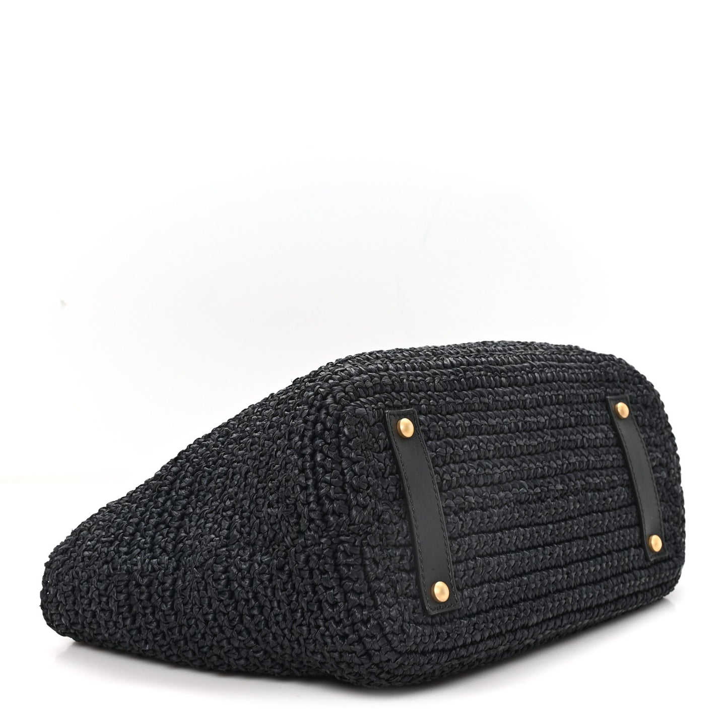 Straw Raffia Tote Black