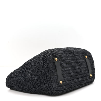 Chanel Straw Raffia Tote Black 4 of 12
