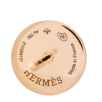 Hermes 18K Rose Gold TPM Ex-Libris Stud Earrings 4 of 4
