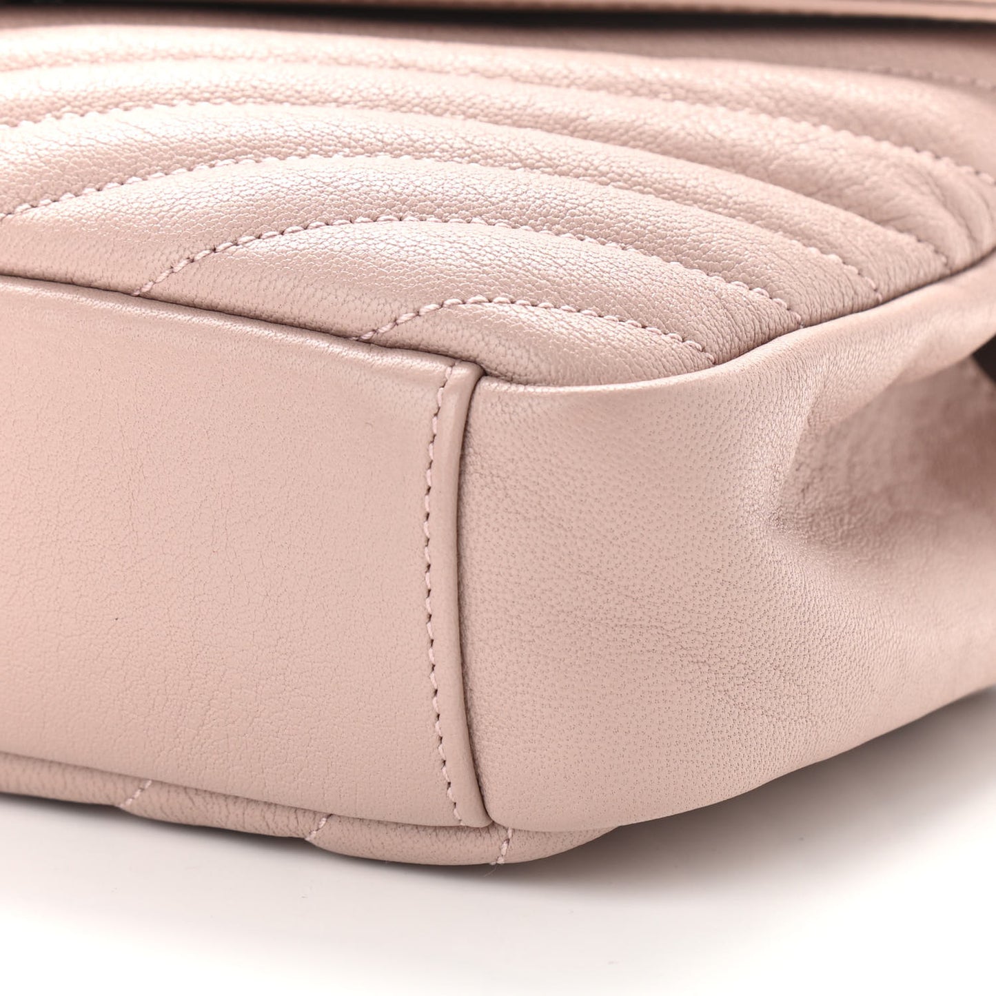 Sheepskin Matelasse Chevron Monogram Medium College Bag Rose Poudre