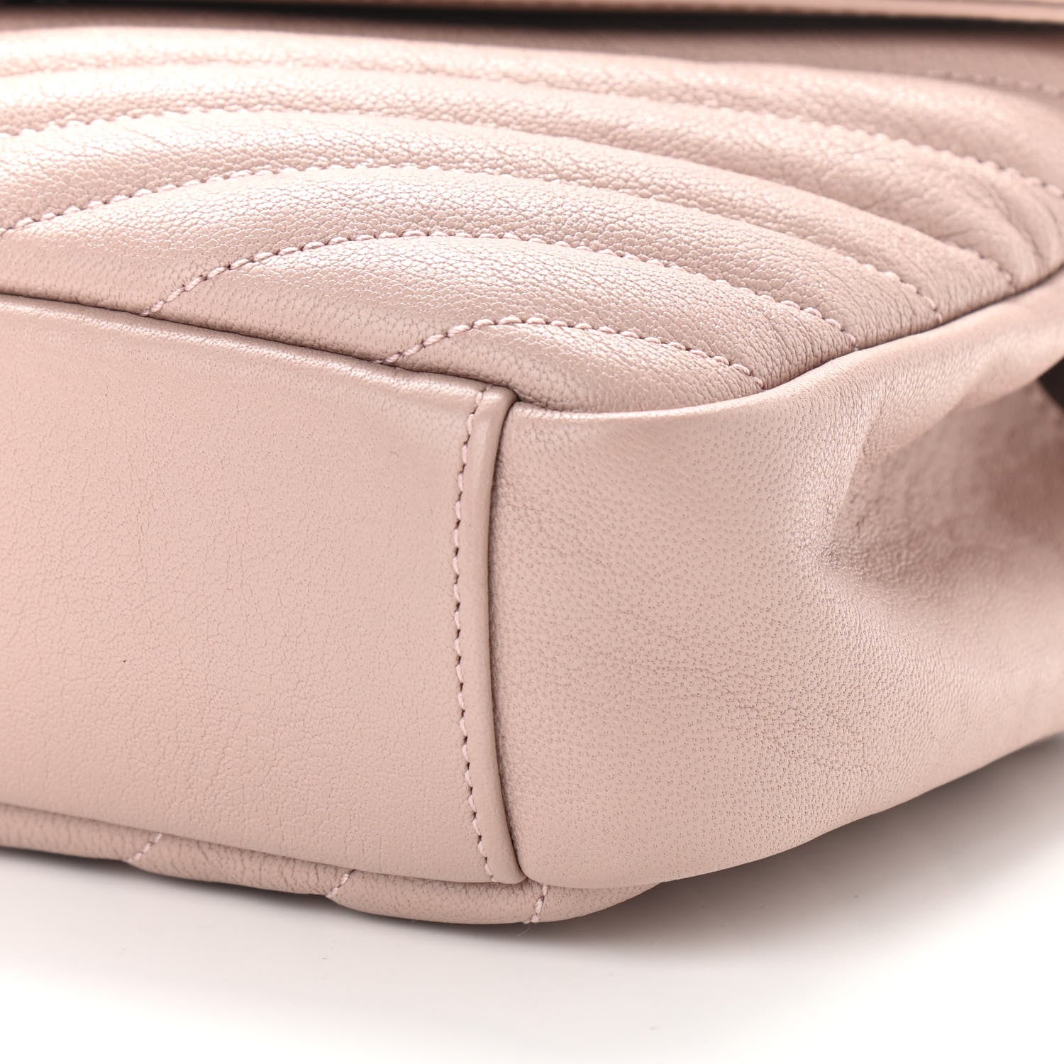 Saint Laurent Sheepskin Matelasse Chevron Monogram Medium College Bag Rose Poudre 9 of 9