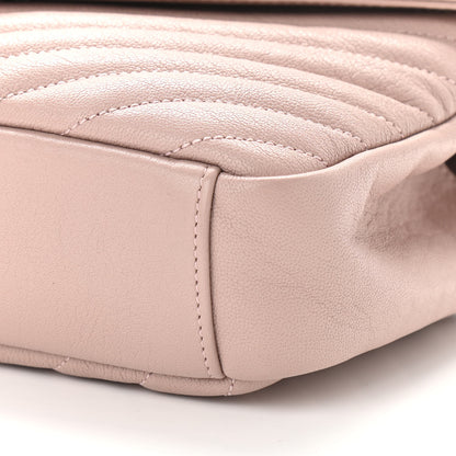 Saint Laurent Sheepskin Matelasse Chevron Monogram Medium College Bag Rose Poudre 9 of 9