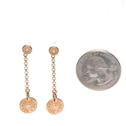 Hermes 18K Rose Gold Diamond Gambade Clou de Selle Earrings 2 of 4