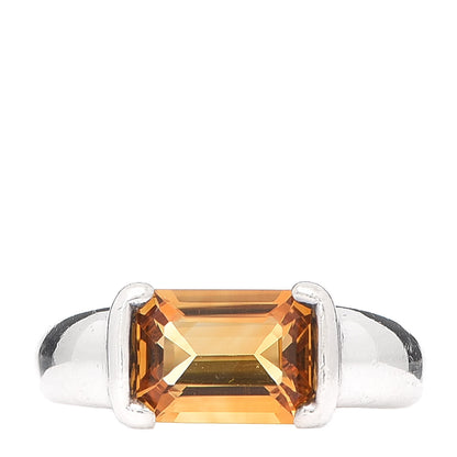 Tiffany Sterling Silver Citrine Emerald Cut Band Ring 47 4 1 of 4